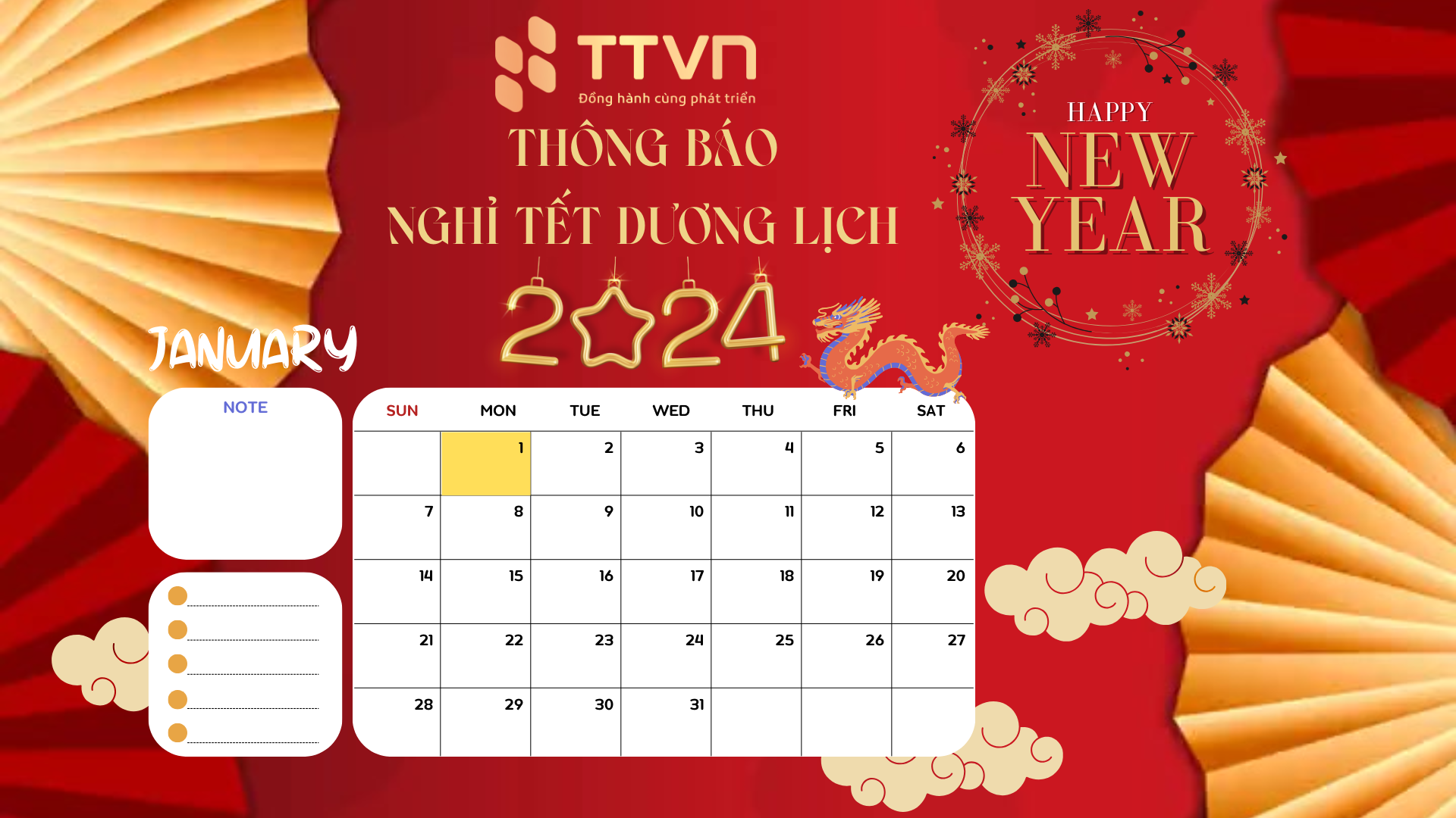 Red And Yellow Classic Happy New Year 2024 Mobile Video (1920 x 1080 px) (2)